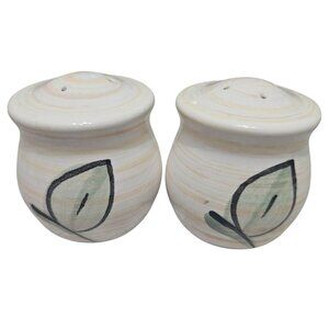 Pfaltzgraff Tango Salt Pepper Shakers 2.5" handpainted pottery vintage botanical